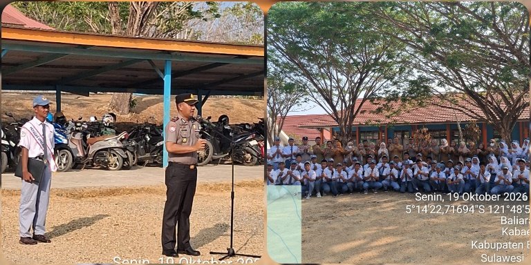 Pimpin Upacara di Sekolah, Kapolsek Kabaena Ajak Siswa Jauhi Miras, Narkoba dan Balapan Liar