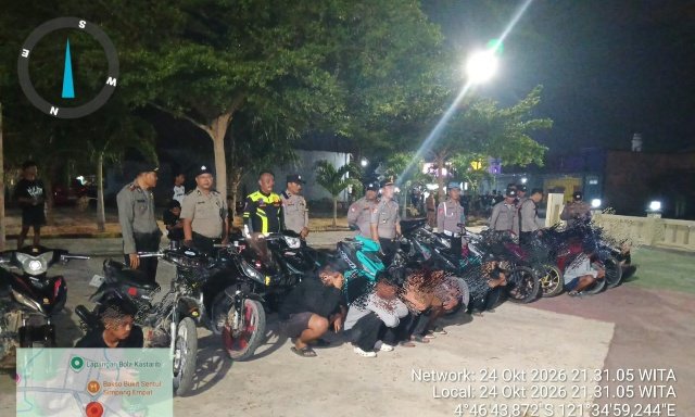 Polsek Poleang Terus Jaga Kamtibmas, Belasan Motor Berknalpot Bogar Terjaring Razia